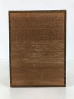 Vtg Japanese Wooden Lidded Pottery Storage Box Inside 15x14.9x20.6cm Brown X159