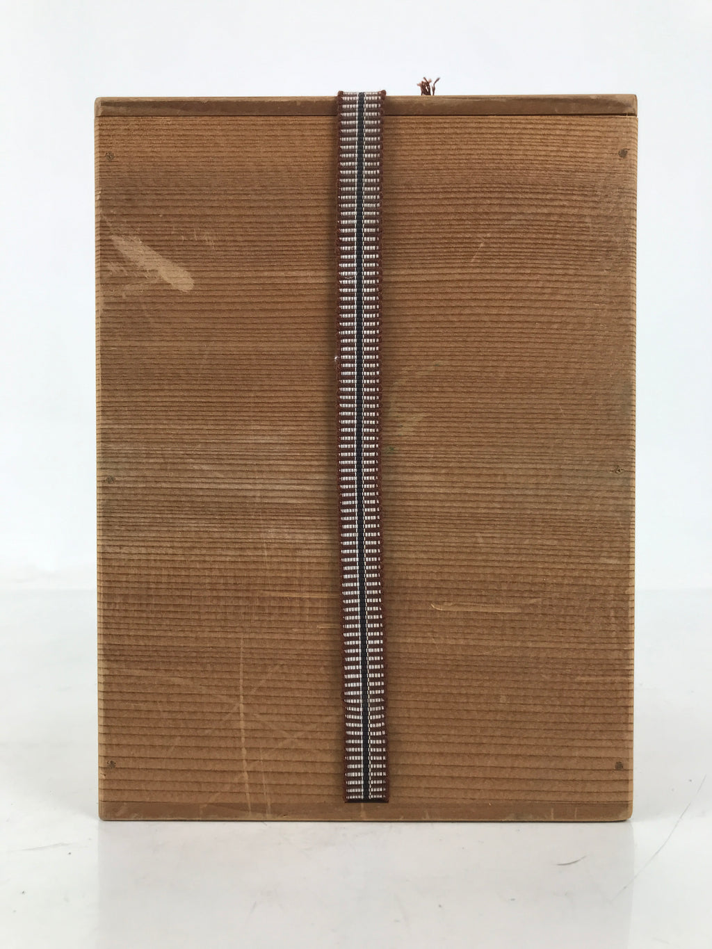 Vtg Japanese Wooden Lidded Pottery Storage Box Inside 15x14.9x20.6cm Brown X159