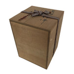 Vtg Japanese Wooden Lidded Pottery Storage Box Inside 15x14.9x20.6cm Brown X159