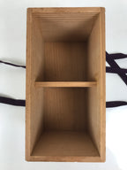 Vtg Japanese Wooden Lidded Pottery Storage Box Inside 17.5x8.5x10.8cm Brown X162