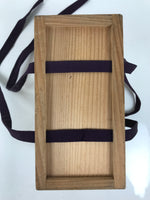 Vtg Japanese Wooden Lidded Pottery Storage Box Inside 17.5x8.5x10.8cm Brown X162