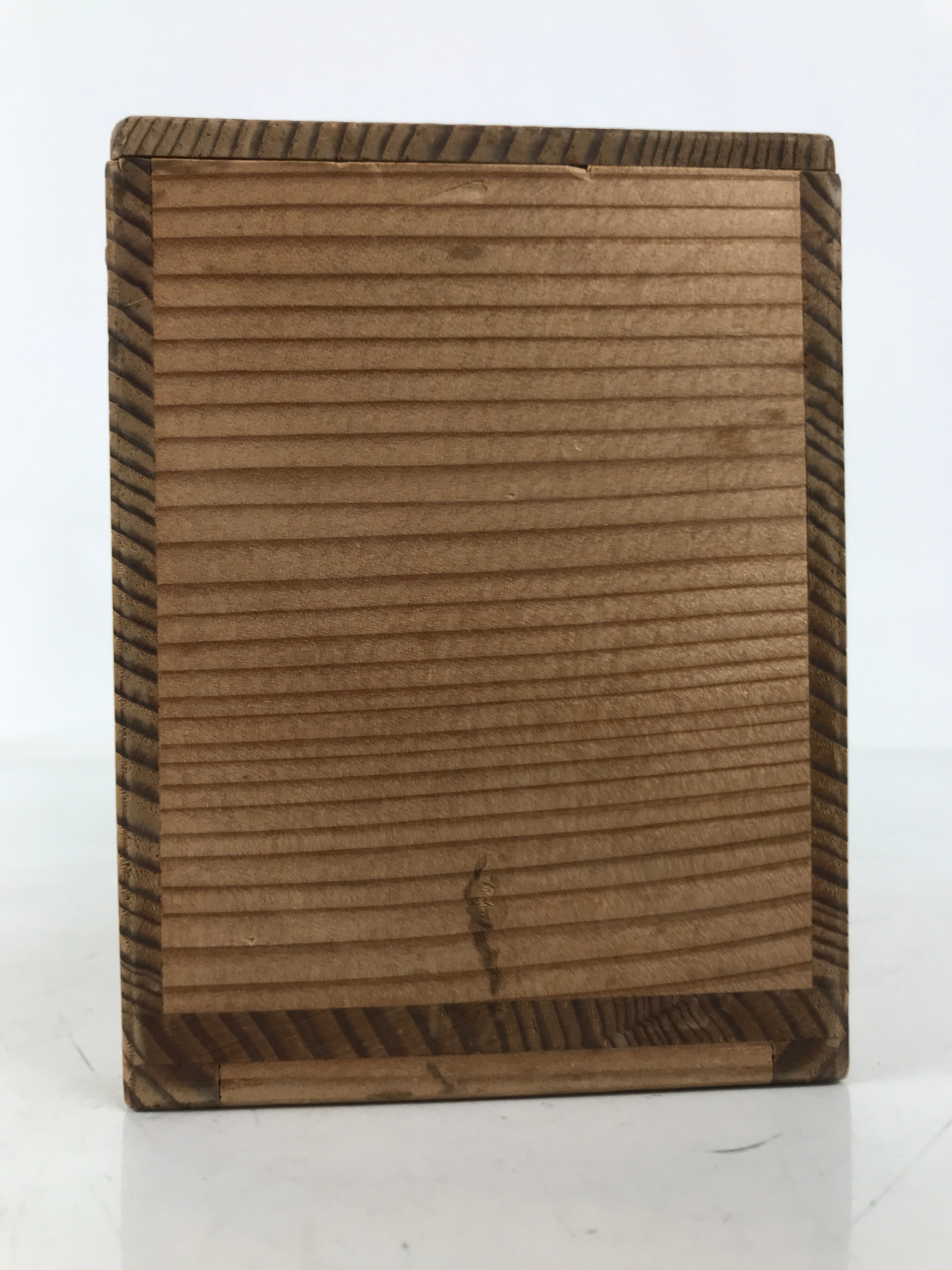 Vtg Japanese Wooden Lidded Pottery Storage Box Inside 17.5x8.5x10.8cm Brown X162