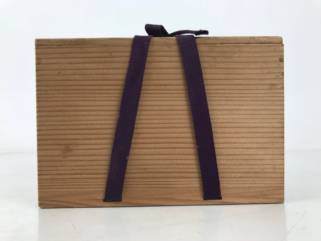 Vtg Japanese Wooden Lidded Pottery Storage Box Inside 17.5x8.5x10.8cm Brown X162