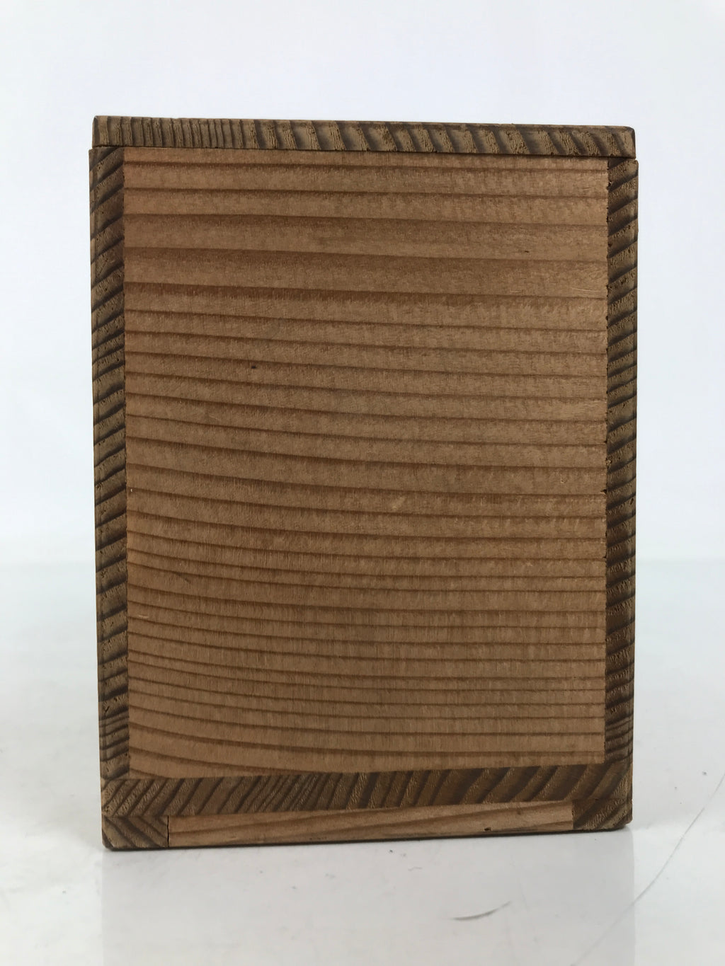 Vtg Japanese Wooden Lidded Pottery Storage Box Inside 17.5x8.5x10.8cm Brown X162