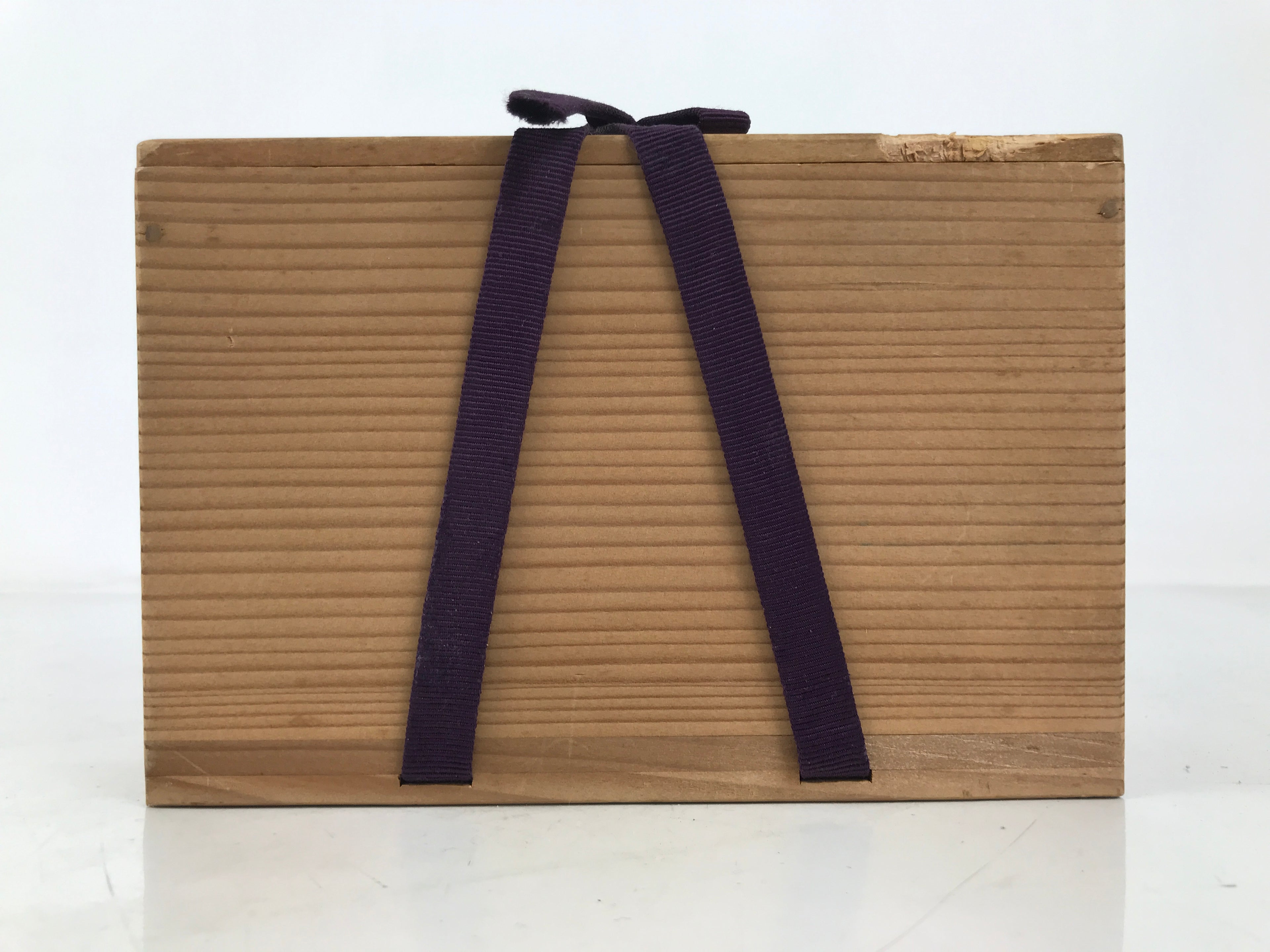 Vtg Japanese Wooden Lidded Pottery Storage Box Inside 17.5x8.5x10.8cm Brown X162