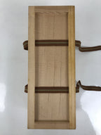 Vtg Japanese Wooden Lidded Pottery Storage Box Inside 26.6x9.5x10.2cm Brown X160