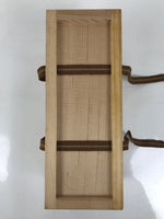 Vtg Japanese Wooden Lidded Pottery Storage Box Inside 26.6x9.5x10.2cm Brown X160