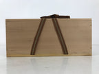 Vtg Japanese Wooden Lidded Pottery Storage Box Inside 26.6x9.5x10.2cm Brown X160