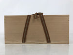 Vtg Japanese Wooden Lidded Pottery Storage Box Inside 26.6x9.5x10.2cm Brown X160
