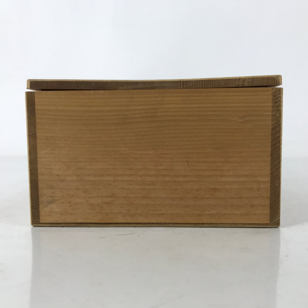 Vtg Japanese Wooden Lidded Pottery Storage Box Inside 30x14.6x8.4cm Brown X142