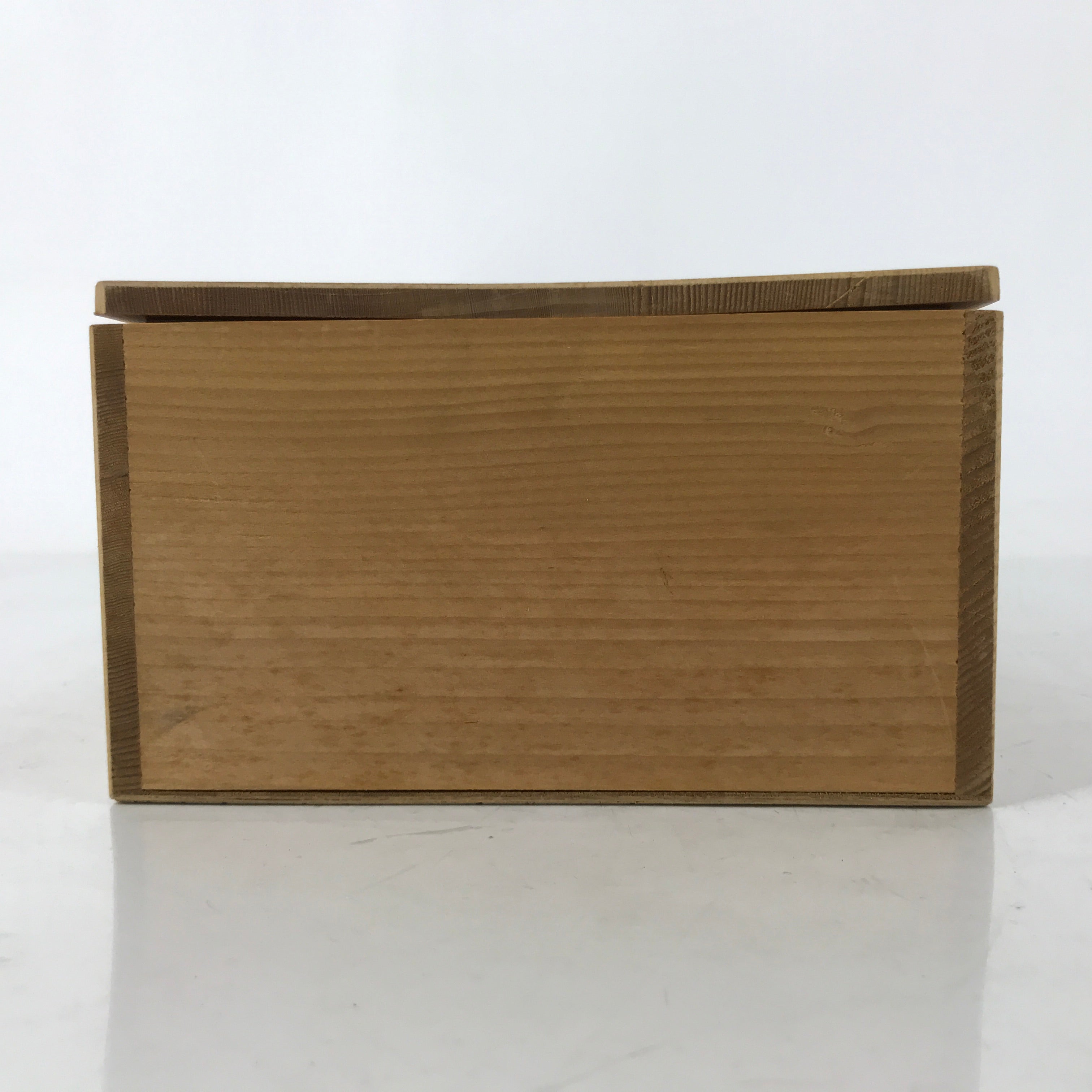 Vtg Japanese Wooden Lidded Pottery Storage Box Inside 30x14.6x8.4cm Brown X142