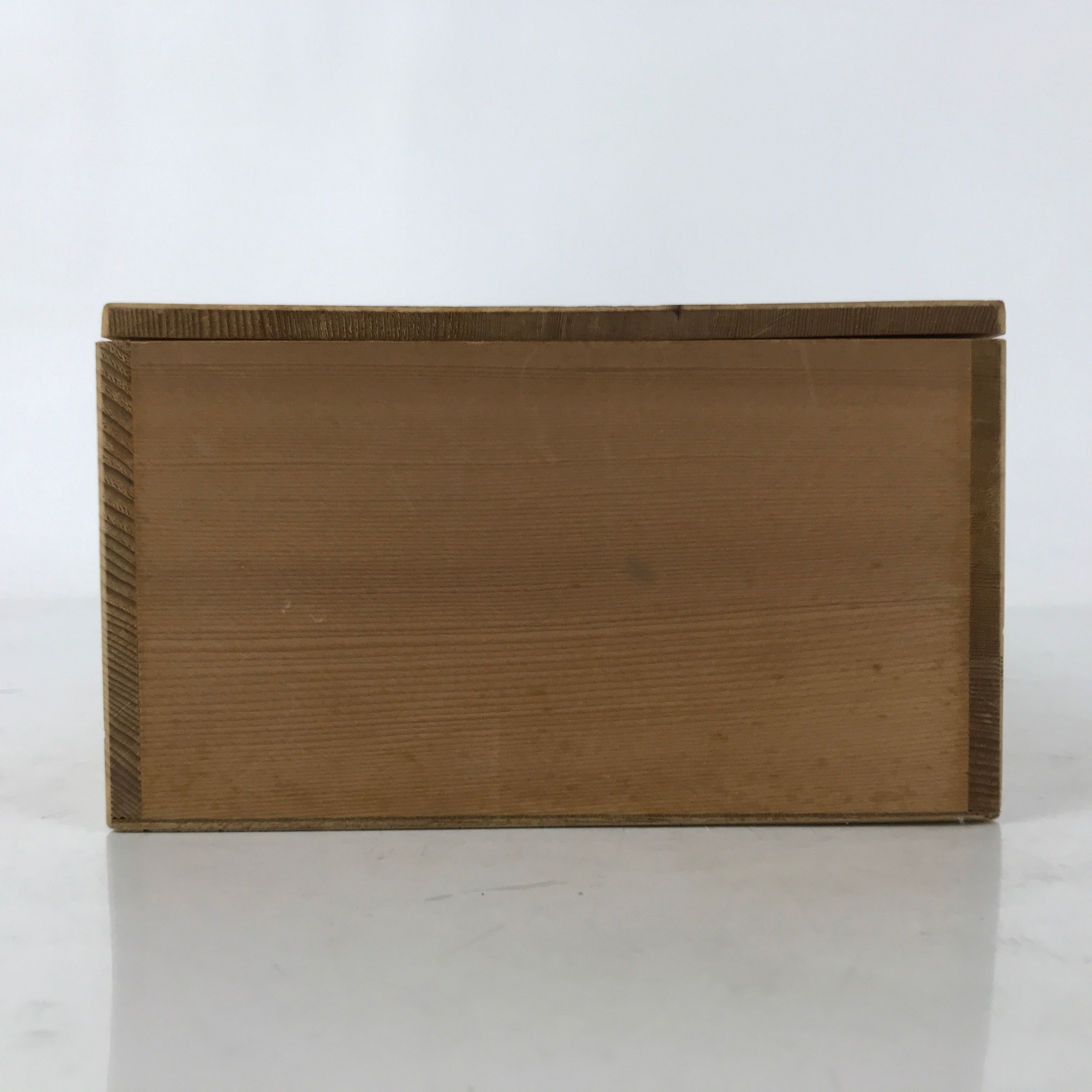 Vtg Japanese Wooden Lidded Pottery Storage Box Inside 30x14.6x8.4cm Brown X142