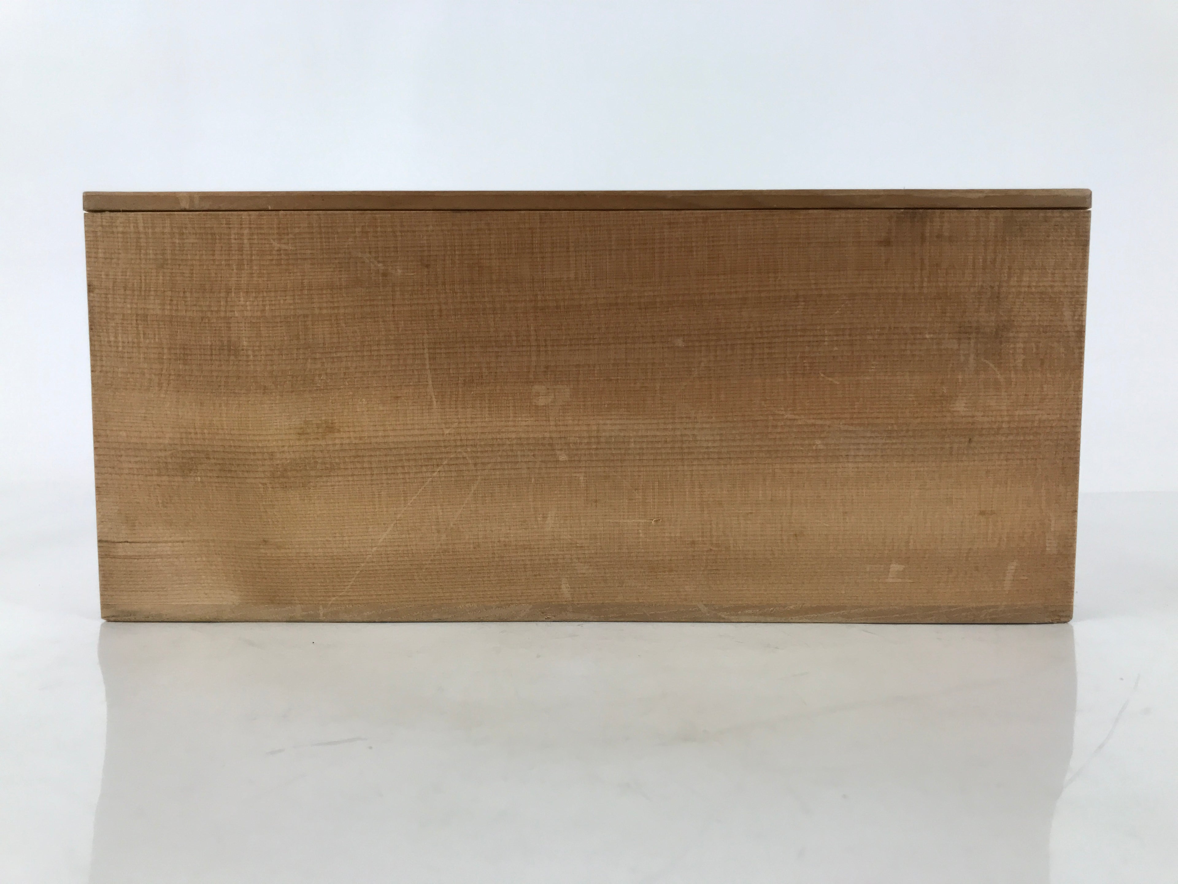 Vtg Japanese Wooden Lidded Pottery Storage Box Inside 31.7x13.2x13cm Brown X144