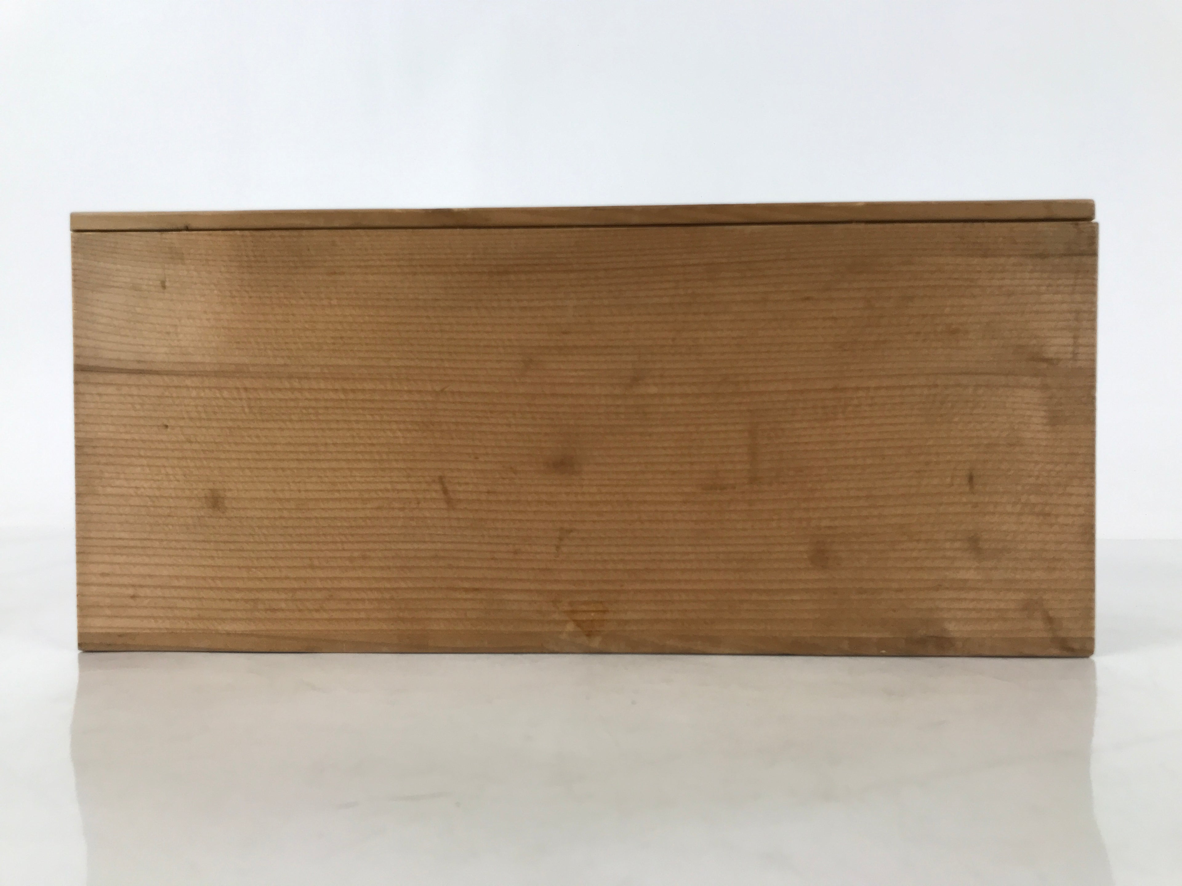 Vtg Japanese Wooden Lidded Pottery Storage Box Inside 31.7x13.2x13cm Brown X144
