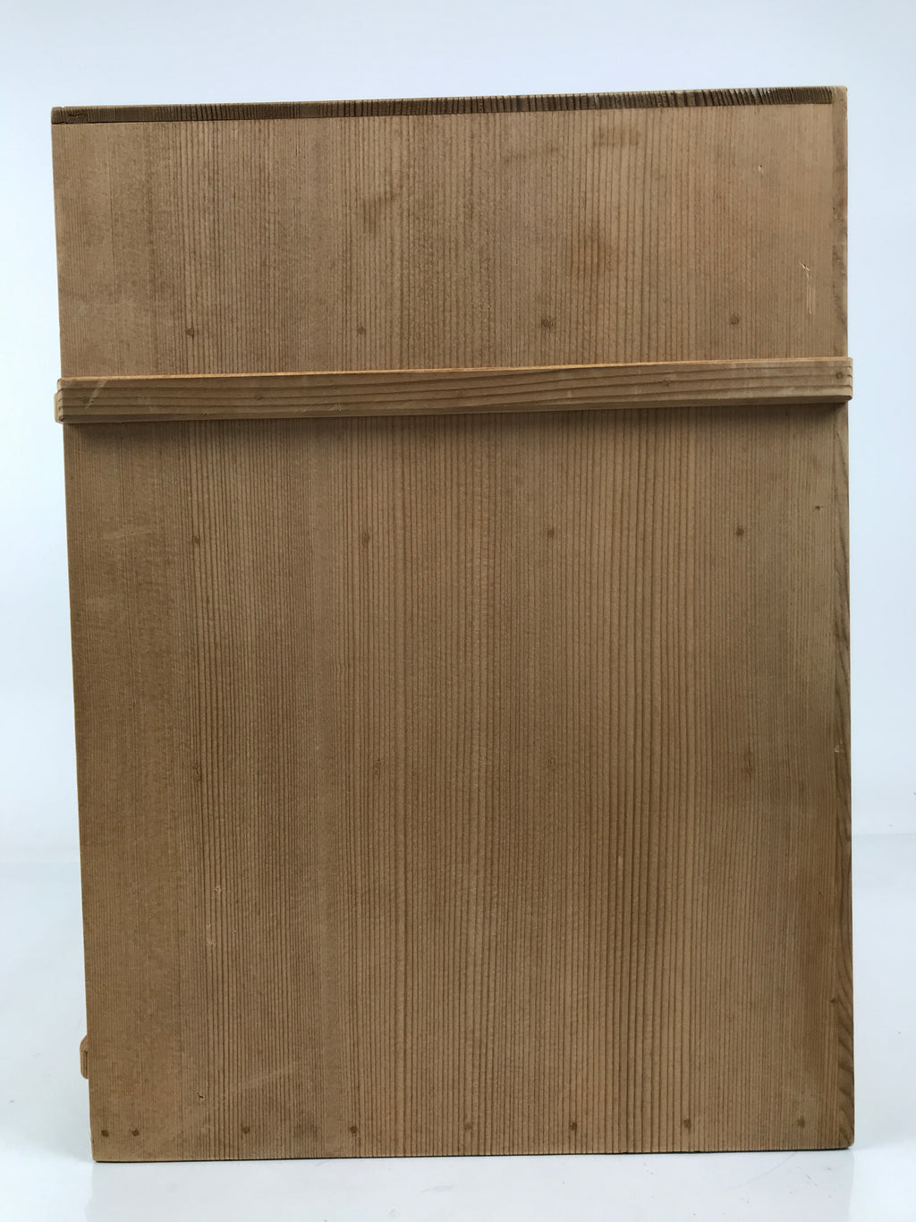 Vtg Japanese Wooden Lidded Pottery Storage Box Inside 47x33.6x35.7cm Brown X158