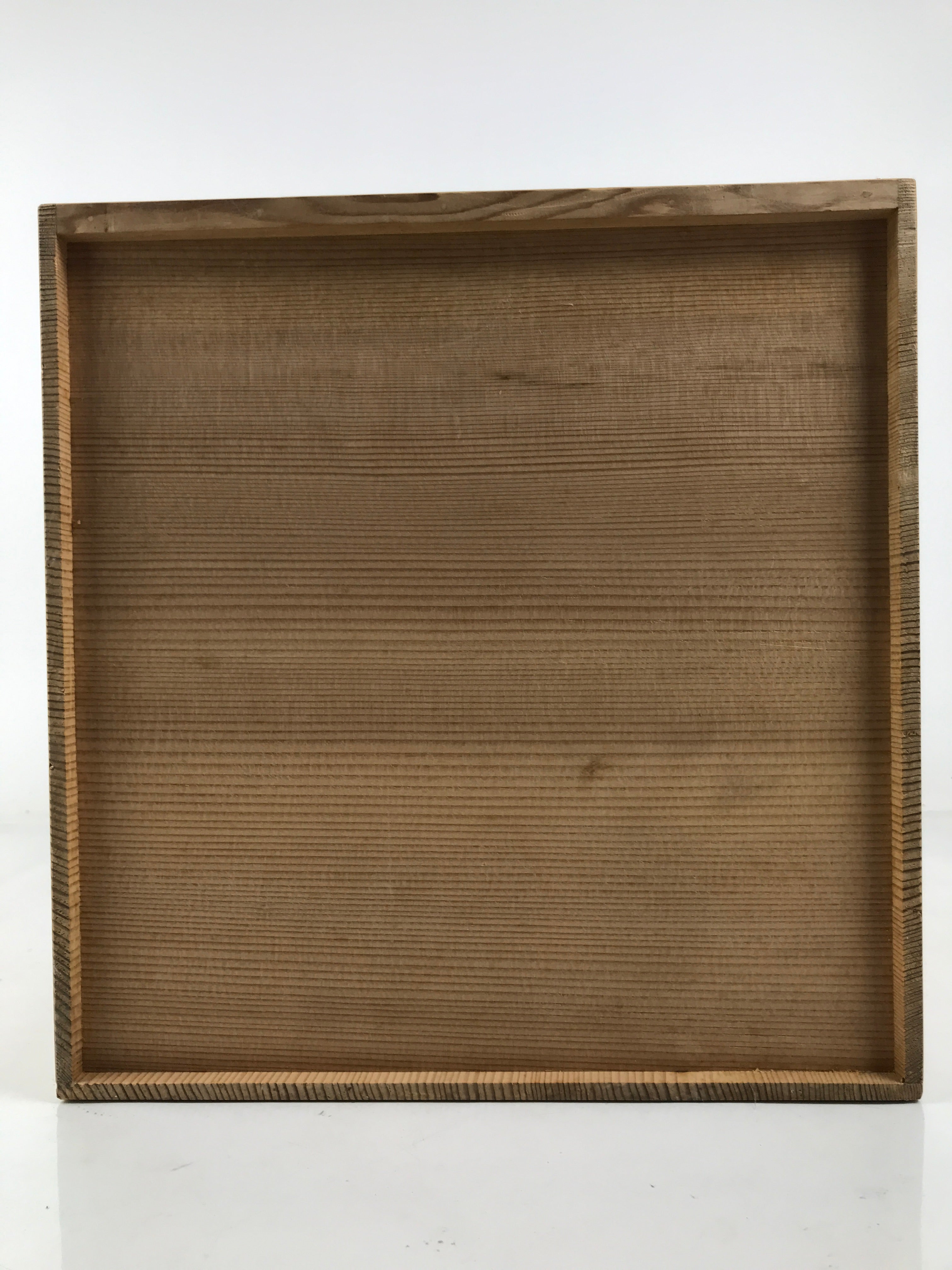 Vtg Japanese Wooden Lidded Pottery Storage Box Inside 47x33.6x35.7cm Brown X158