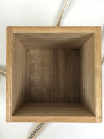 Vtg Japanese Wooden Lidded Pottery Storage Box Inside 8.7x8.7x10.3cm Brown X161