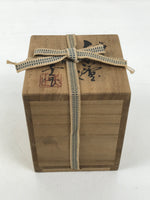 Vtg Japanese Wooden Lidded Pottery Storage Box Inside 8.7x8.7x10.3cm Brown X161