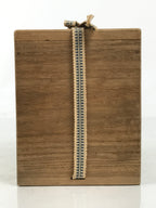 Vtg Japanese Wooden Lidded Pottery Storage Box Inside 8.7x8.7x10.3cm Brown X161