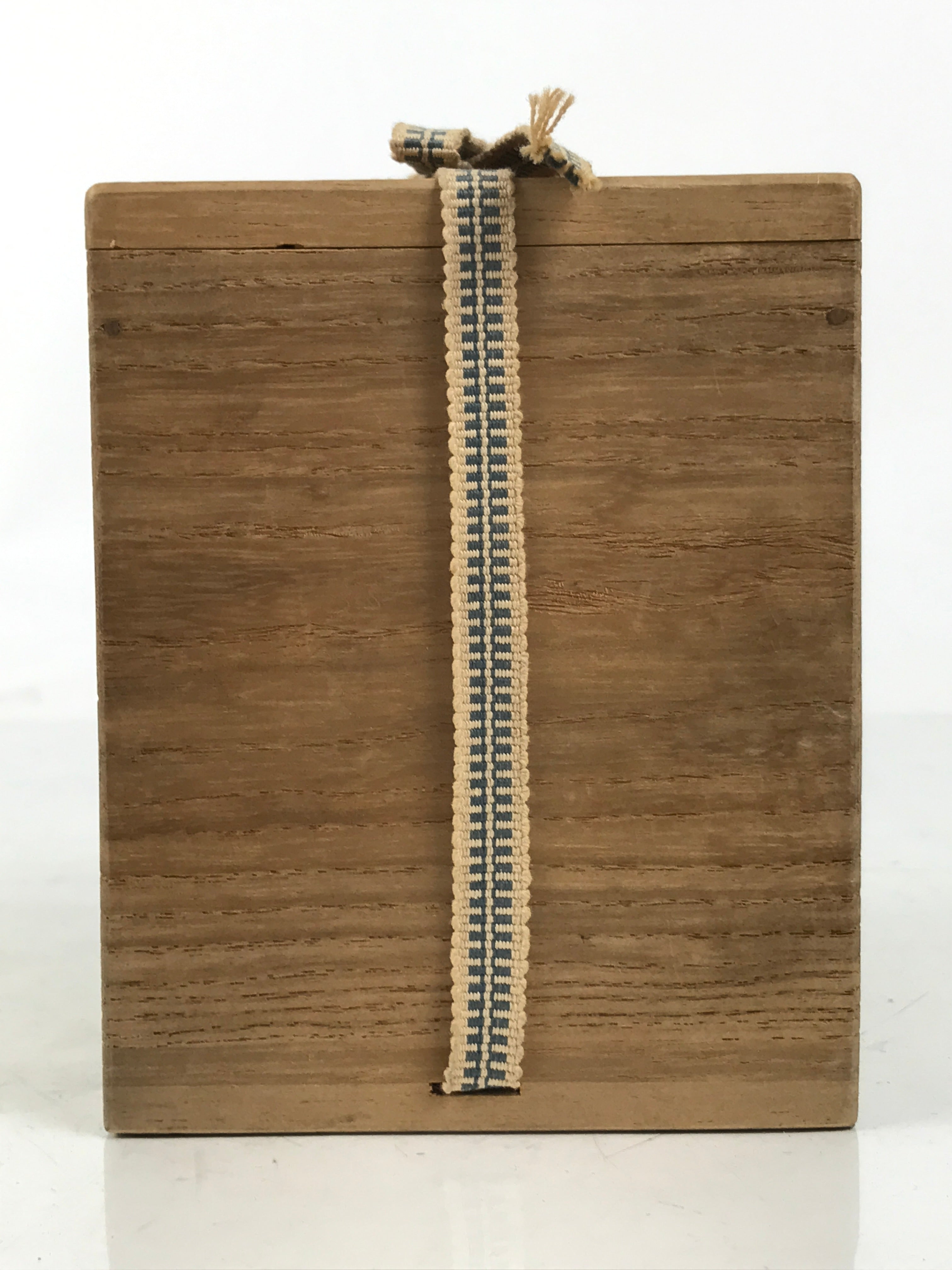 Vtg Japanese Wooden Lidded Pottery Storage Box Inside 8.7x8.7x10.3cm Brown X161