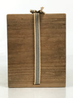 Vtg Japanese Wooden Lidded Pottery Storage Box Inside 8.7x8.7x10.3cm Brown X161