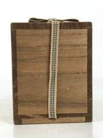Vtg Japanese Wooden Lidded Pottery Storage Box Inside 8.7x8.7x10.3cm Brown X161
