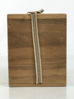 Vtg Japanese Wooden Lidded Pottery Storage Box Inside 8.7x8.7x10.3cm Brown X161
