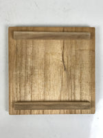 Vtg Japanese Wooden Lidded Pottery Storage Box Inside 8.7x8.7x10.3cm Brown X161