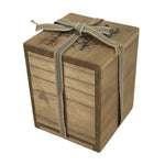 Vtg Japanese Wooden Lidded Pottery Storage Box Inside 8.7x8.7x10.3cm Brown X161