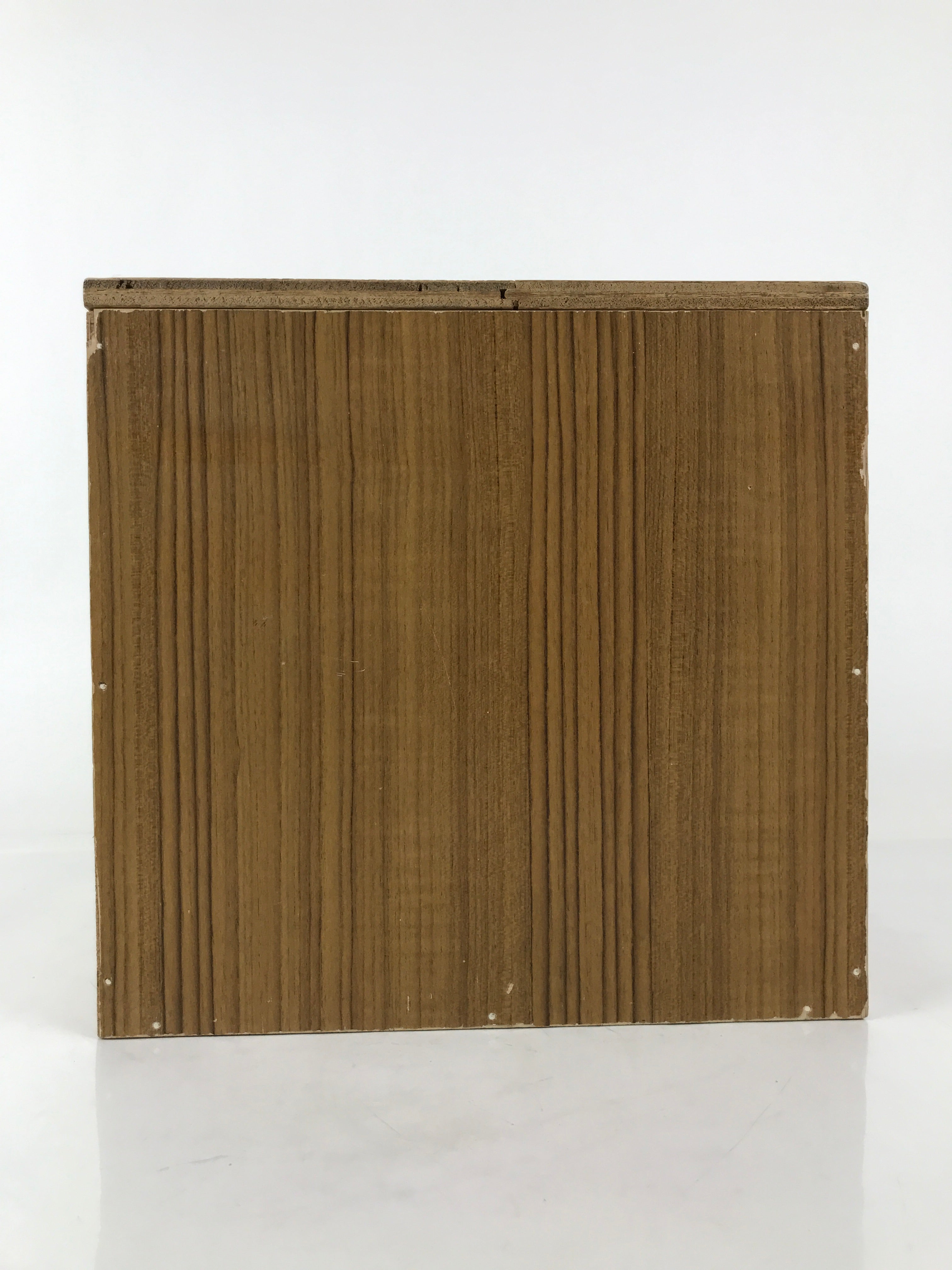 Vtg Japanese Wooden Lidded Storage Box Inside 30.3x26.1x29.1cm Brown X146