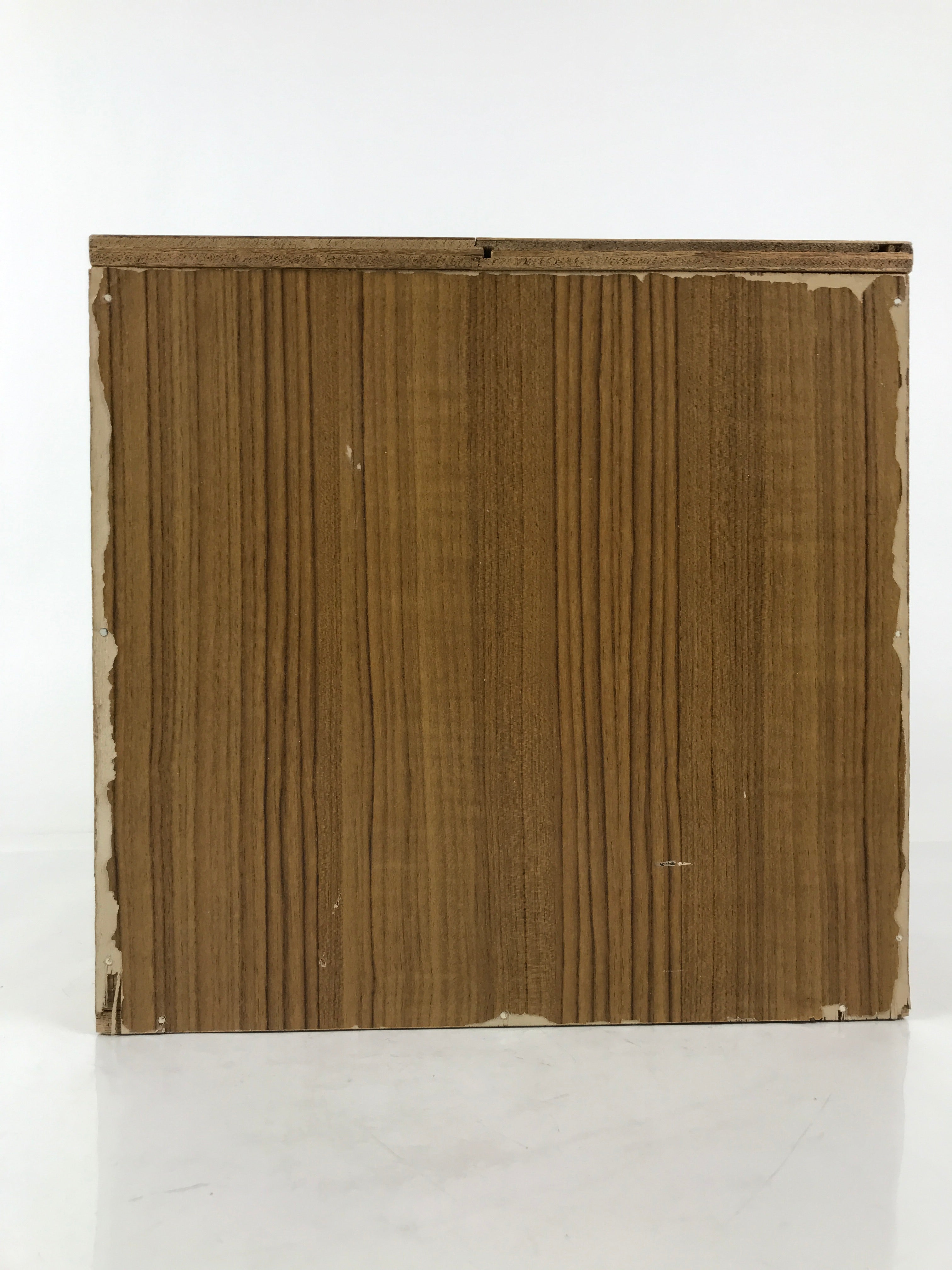 Vtg Japanese Wooden Lidded Storage Box Inside 30.3x26.1x29.1cm Brown X146