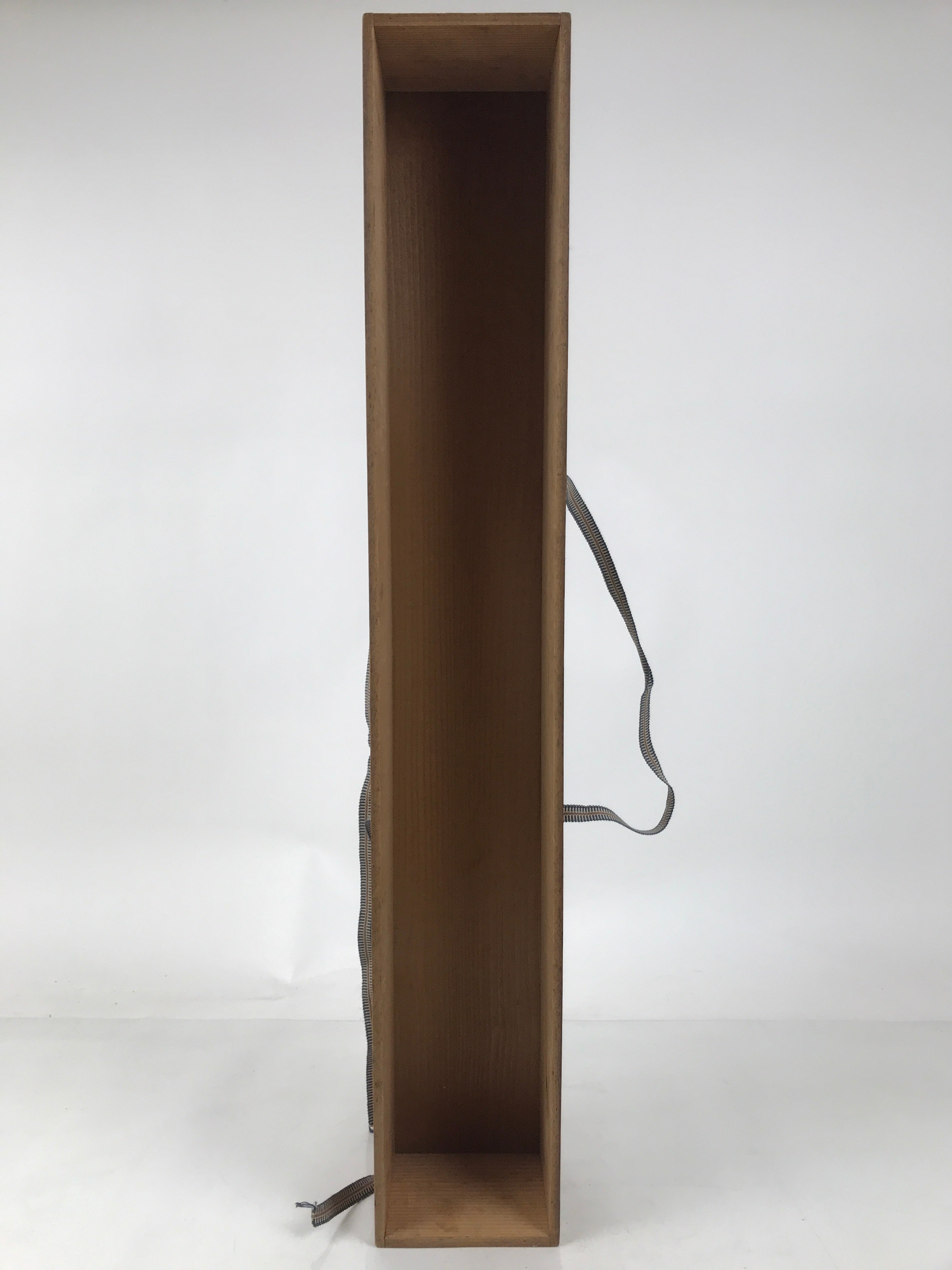 Vtg Japanese Wooden Lidded Storage Box Inside 85x12.3x10.5cm Brown X165