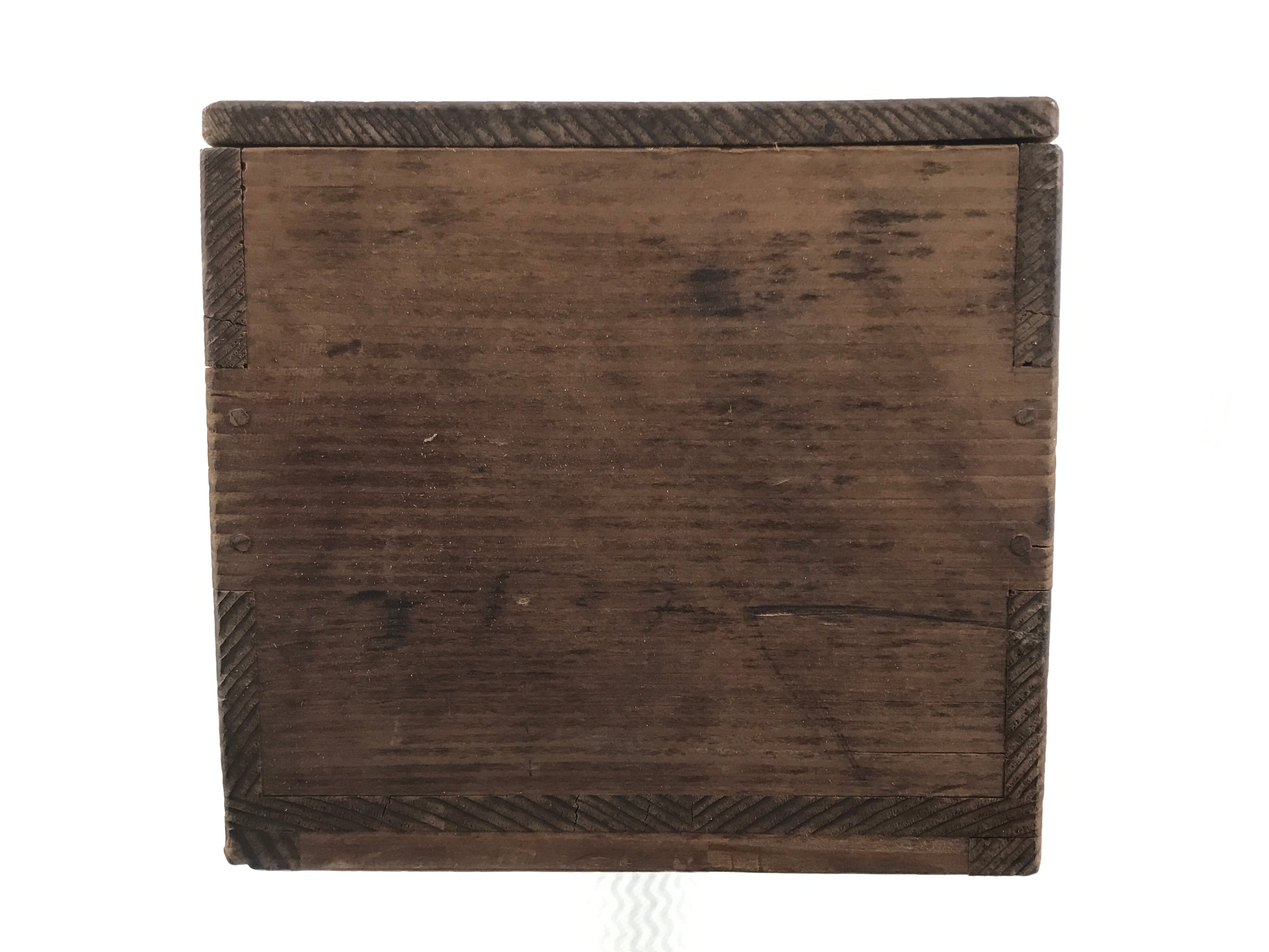 Vtg Japanese Wooden Lidded Storage Box Inside 85x12.3x10.5cm Brown X165