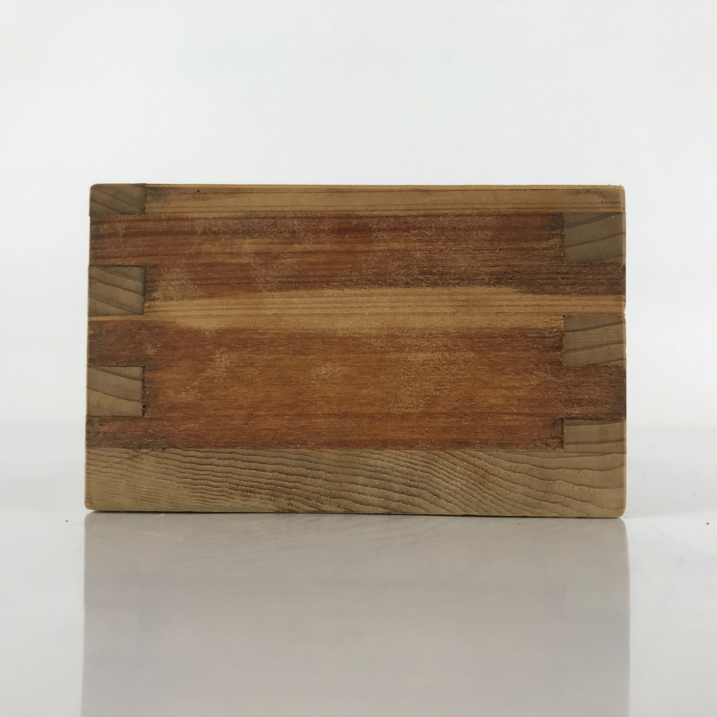 Vtg Japanese Wooden Masu Rice Cup Inside Box 6.5x6.5x4cm Setsubun Festival X123
