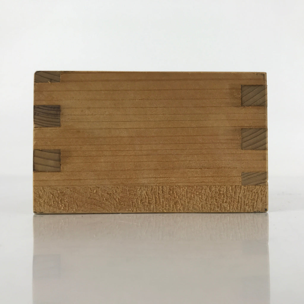 Vtg Japanese Wooden Masu Rice Cup Inside Box 6.5x6.5x4cm Setsubun Festival X123