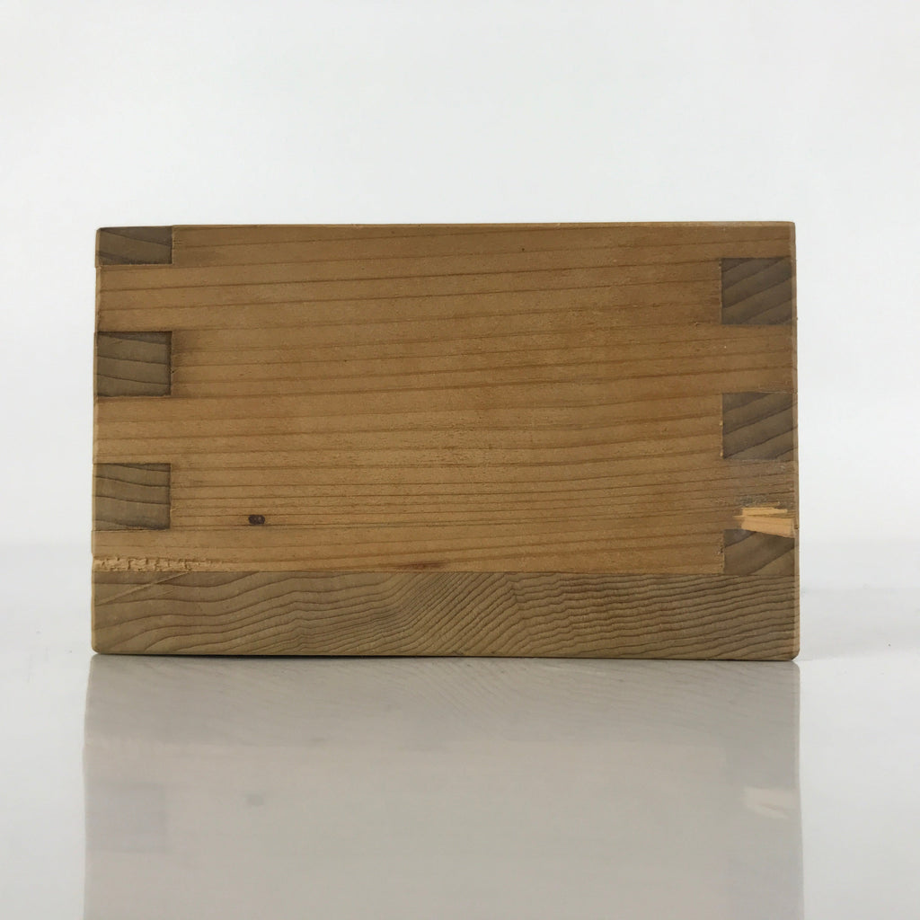 Vtg Japanese Wooden Masu Rice Cup Inside Box 6.5x6.5x4cm Setsubun Festival X123