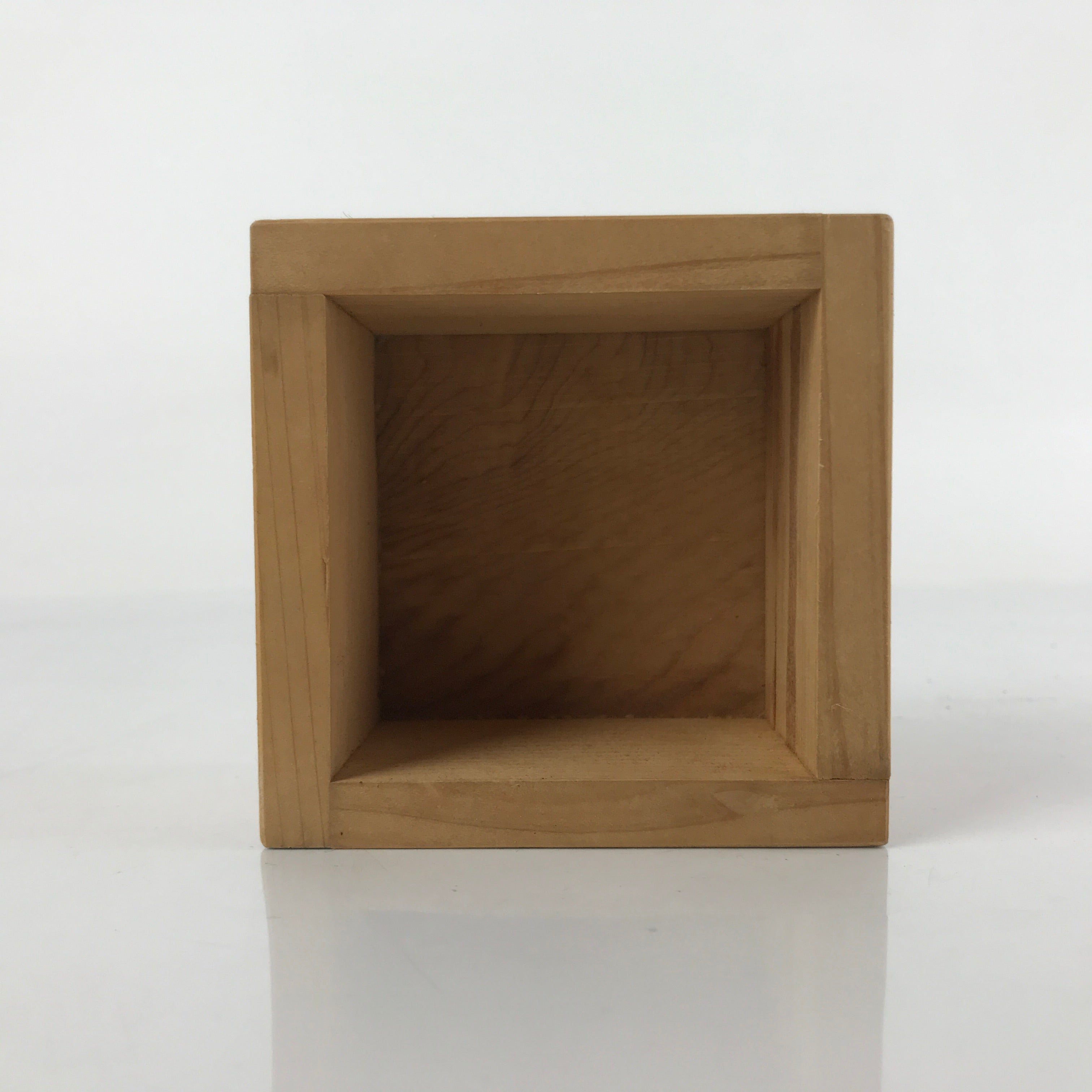Vtg Japanese Wooden Masu Rice Cup Inside Box 6.5x6.5x4cm Setsubun Festival X123