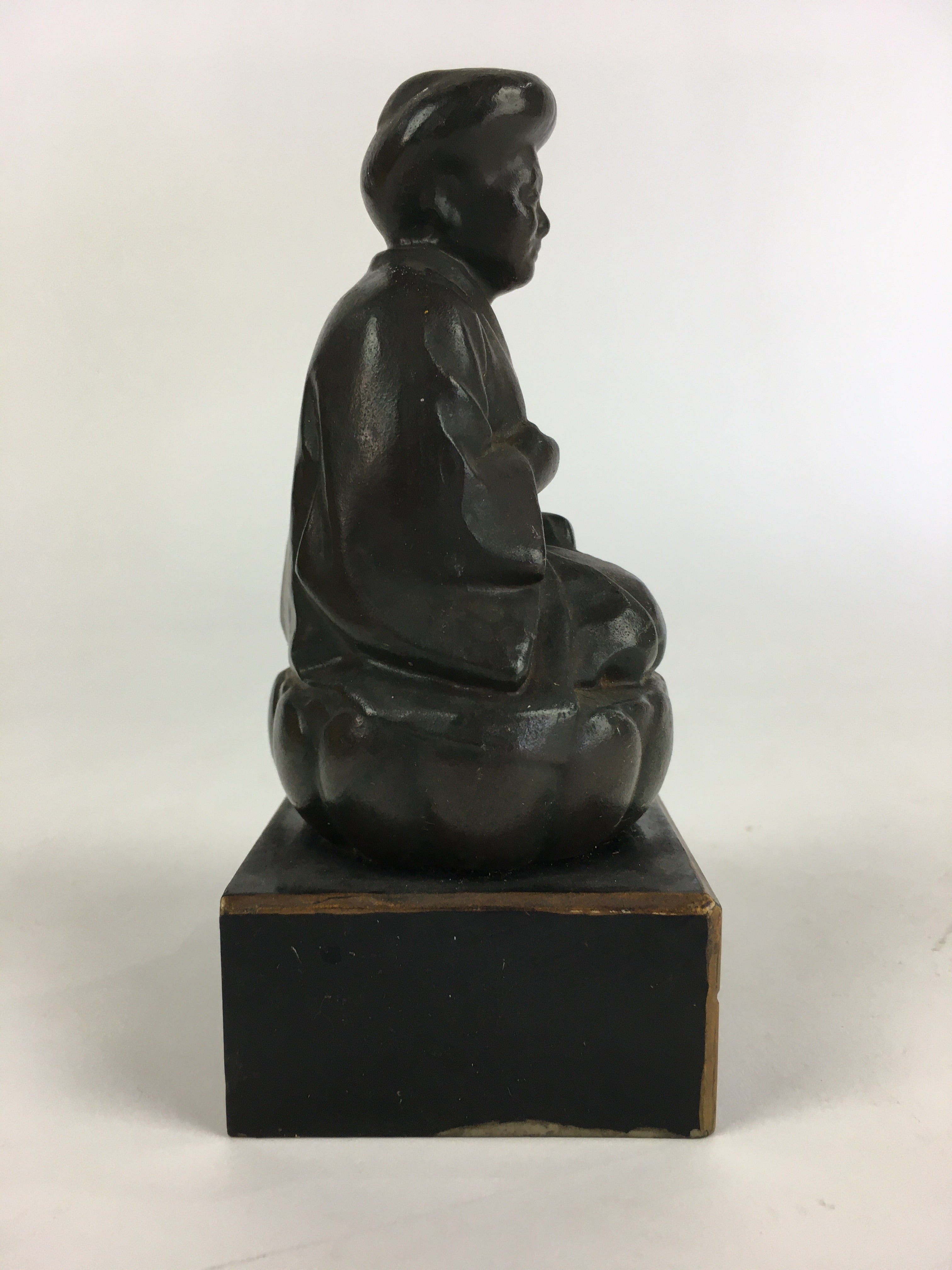 Anticque Japanese Old Lady Figurine Vtg Clay Doll Ornament Okimono BD815