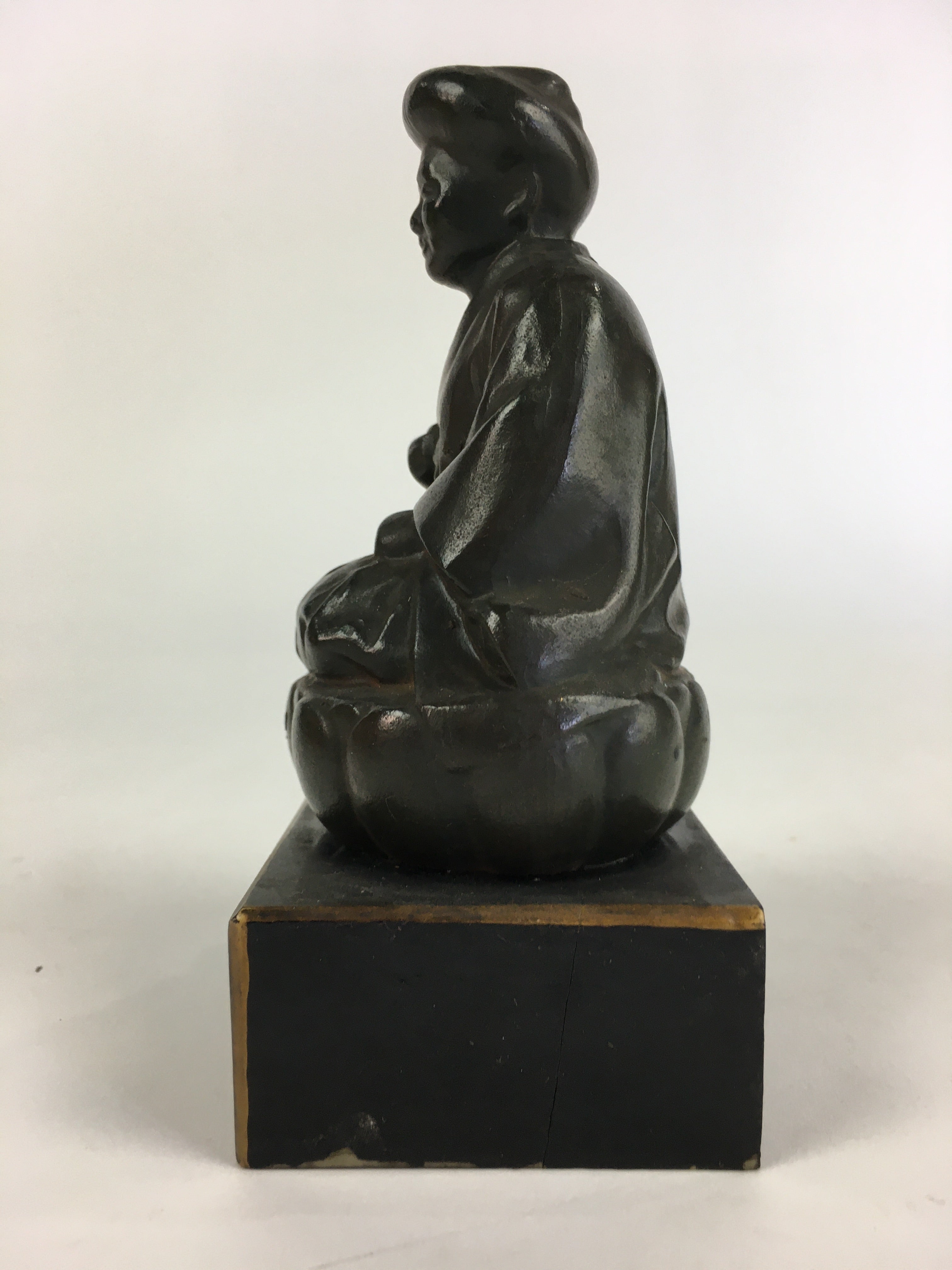 Anticque Japanese Old Lady Figurine Vtg Clay Doll Ornament Okimono BD815