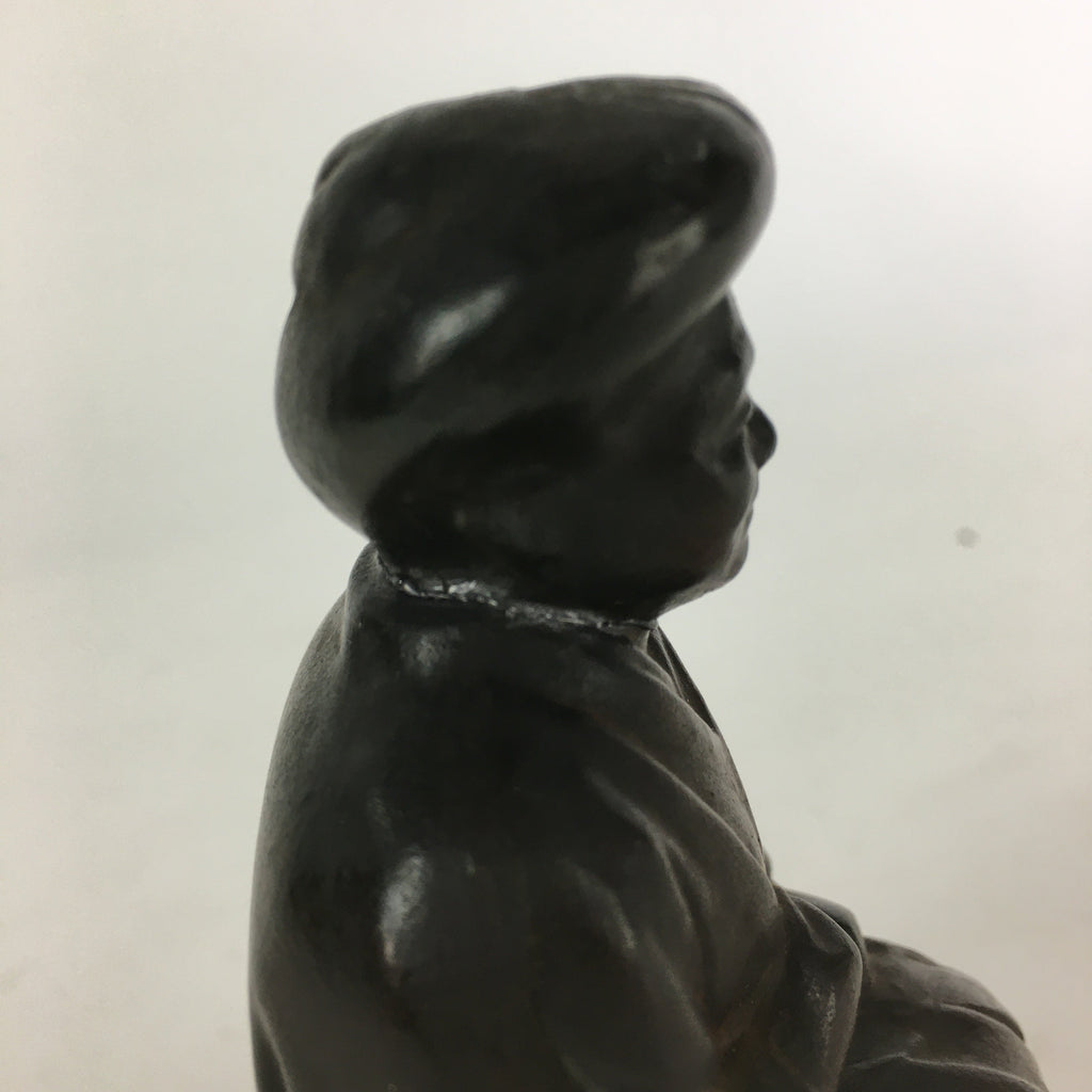 Anticque Japanese Old Lady Figurine Vtg Clay Doll Ornament Okimono BD815
