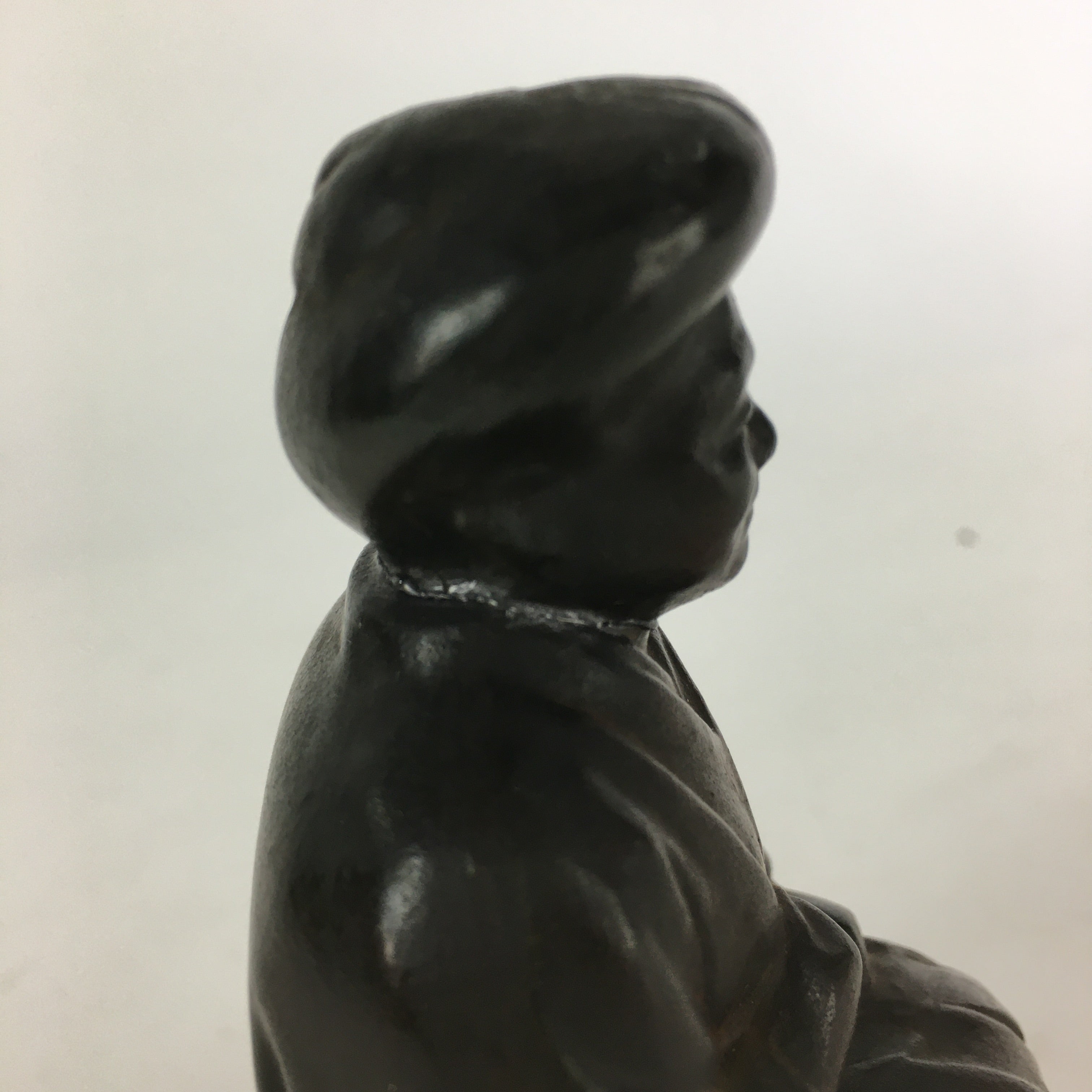 Anticque Japanese Old Lady Figurine Vtg Clay Doll Ornament Okimono BD815