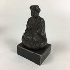 Anticque Japanese Old Lady Figurine Vtg Clay Doll Ornament Okimono BD815
