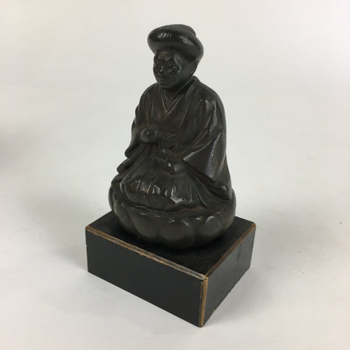 Anticque Japanese Old Lady Figurine Vtg Clay Doll Ornament Okimono BD815