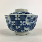 Antique C1824 Japanese Koimari Lidded Teacup Yunomi Blue White PP971