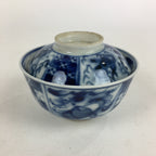 Antique C1824 Japanese Koimari Lidded Teacup Yunomi Blue White PP971