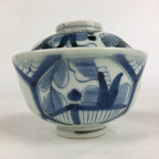 Antique C1824 Japanese Koimari Lidded Teacup Yunomi Blue White PP972