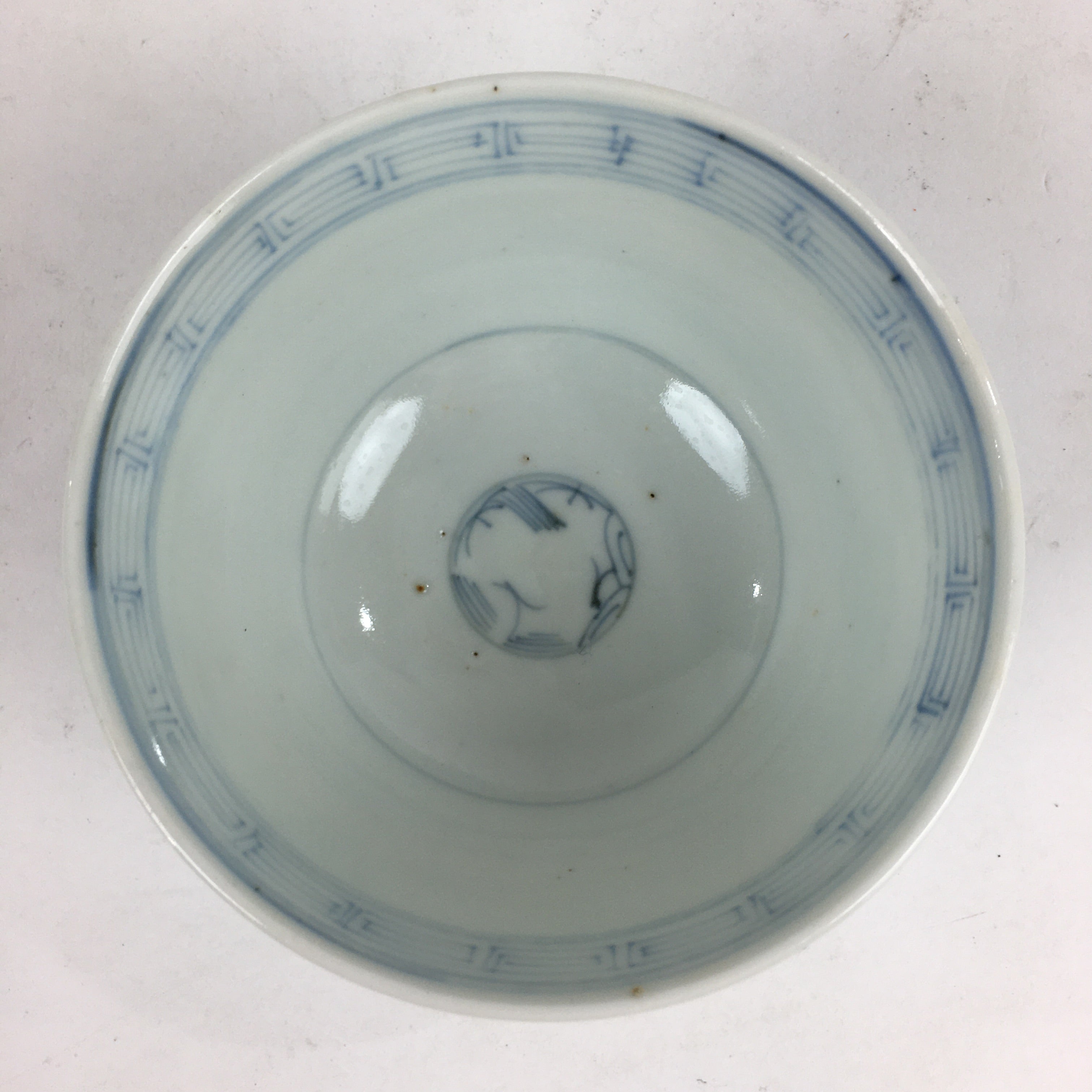 Antique C1824 Japanese Koimari Lidded Teacup Yunomi Blue White PP972