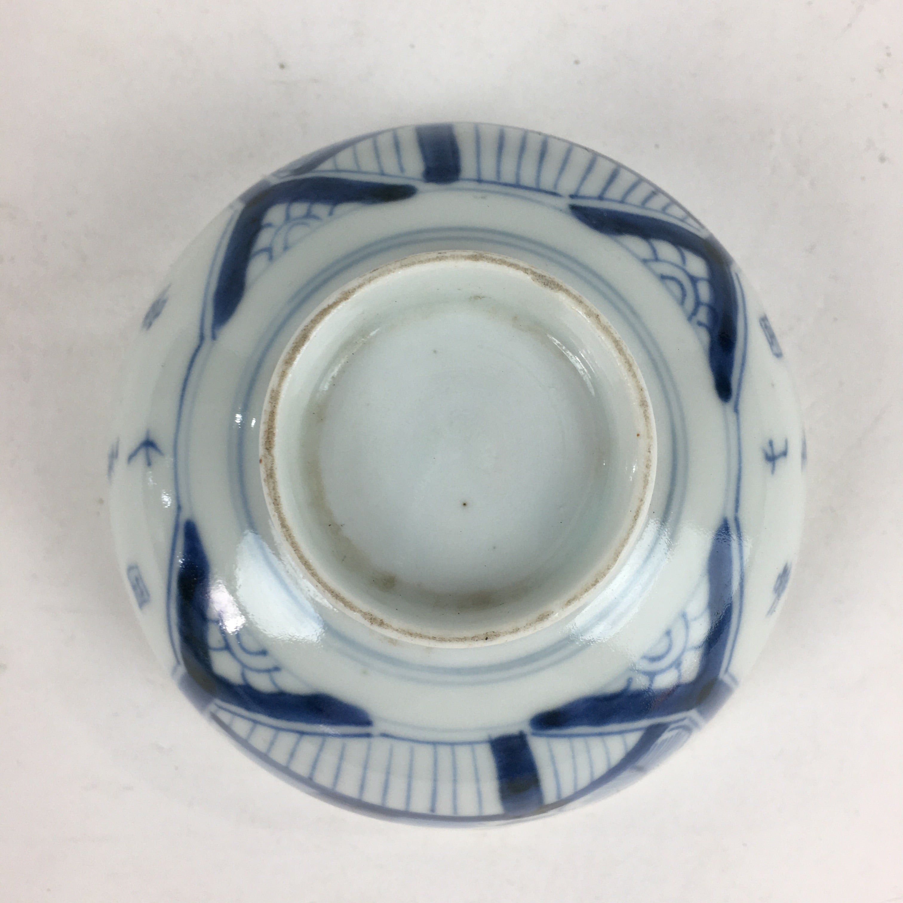 Antique C1824 Japanese Koimari Lidded Teacup Yunomi Blue White PP972