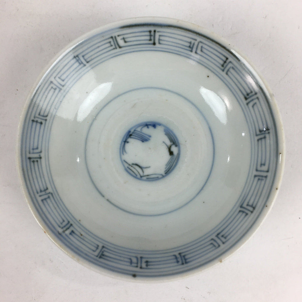 Antique C1824 Japanese Koimari Lidded Teacup Yunomi Blue White PP973
