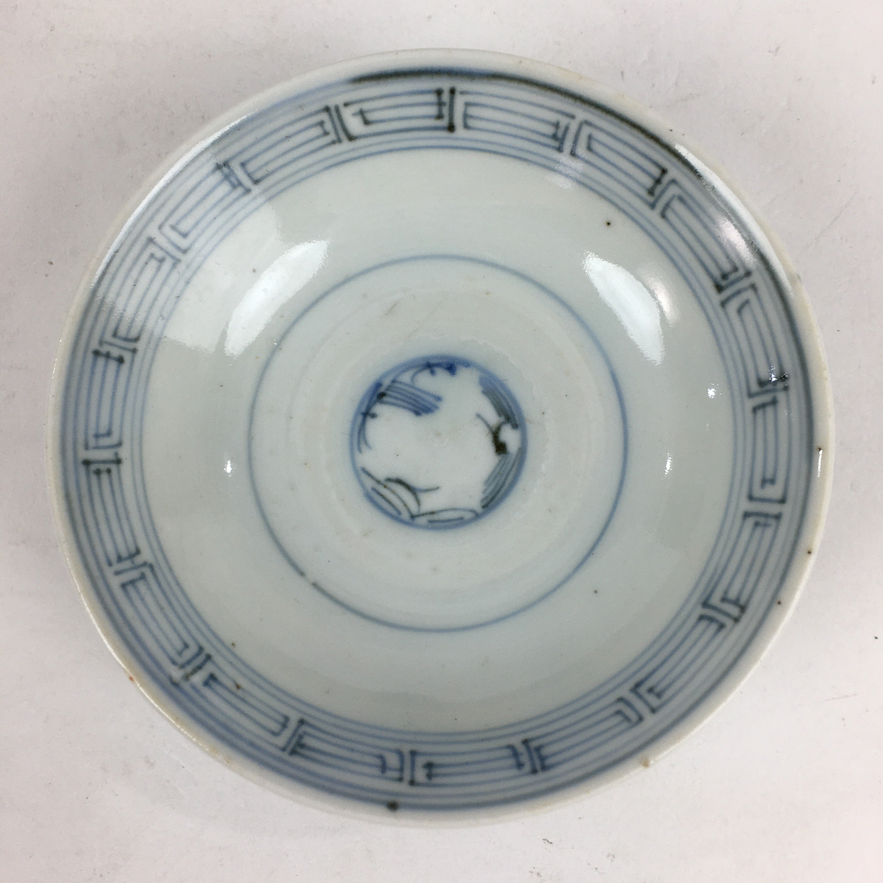 Antique C1824 Japanese Koimari Lidded Teacup Yunomi Blue White PP973